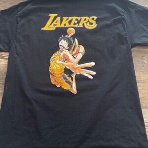 LA Lakers X One Piece Anime collab limited edition Luffy Dunk tshirt